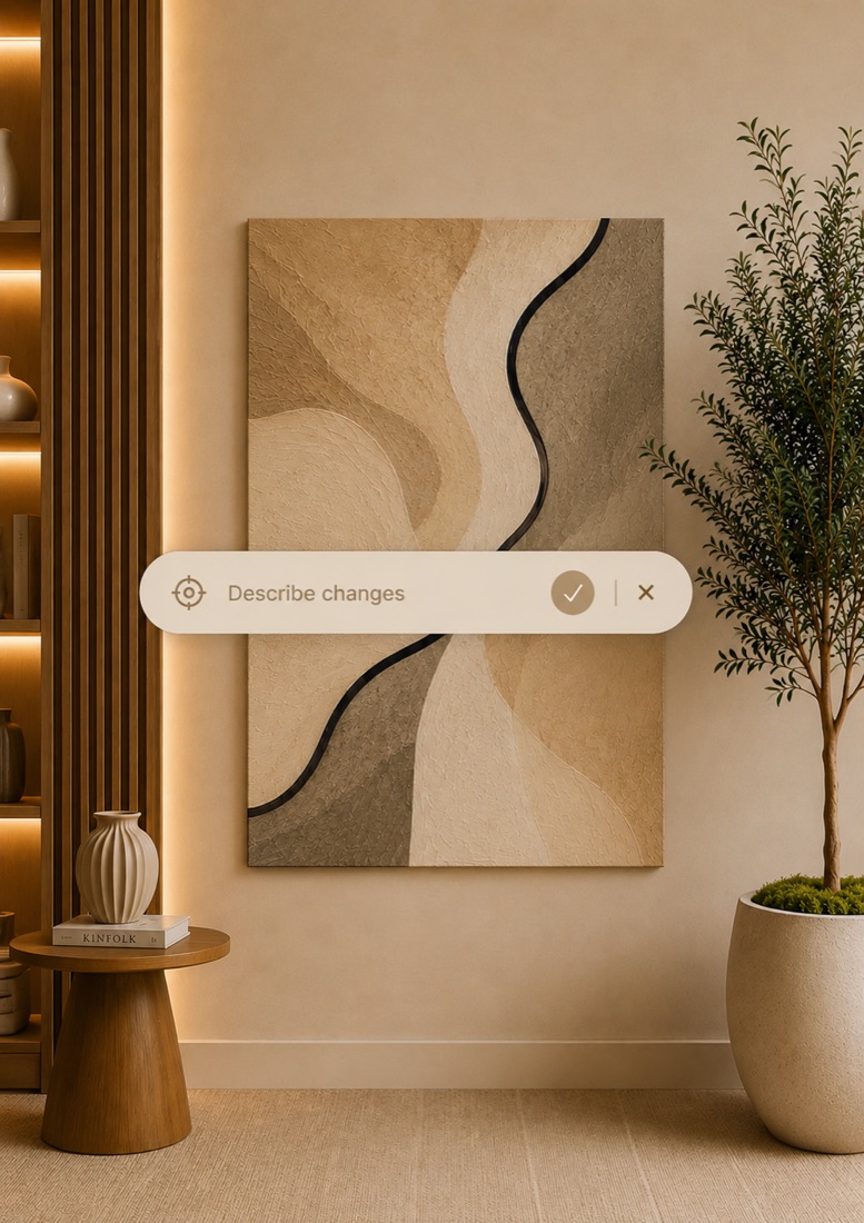 Refining a redesign by typing a note