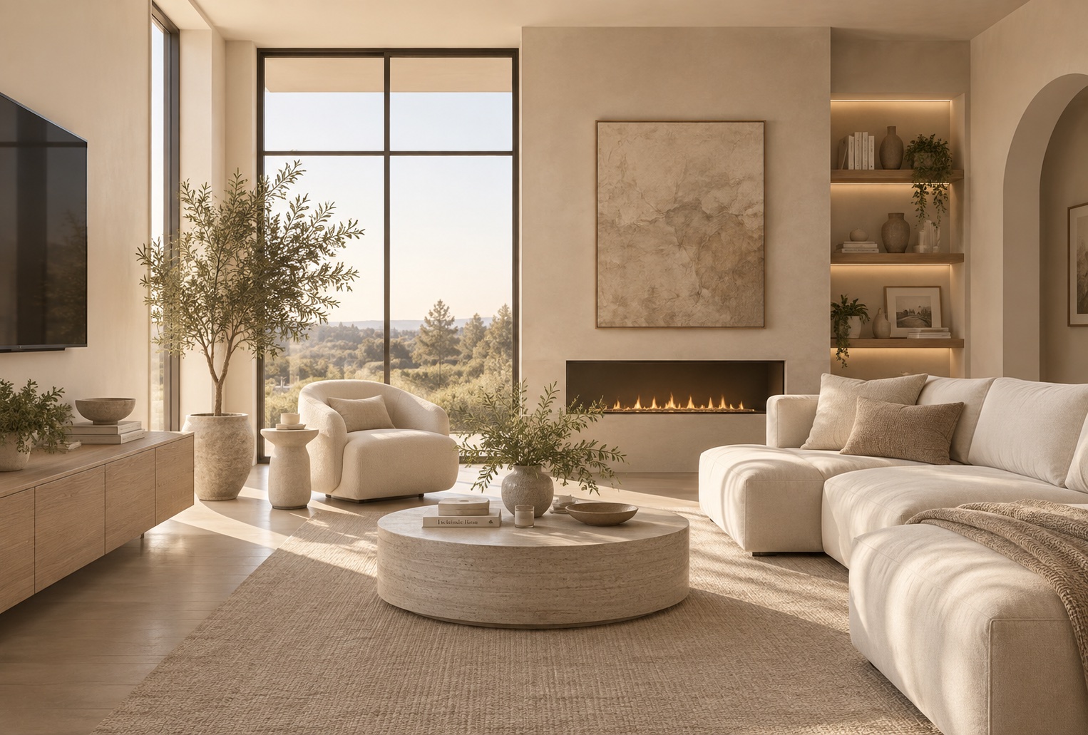 A living room redesigned by DecorIn AI