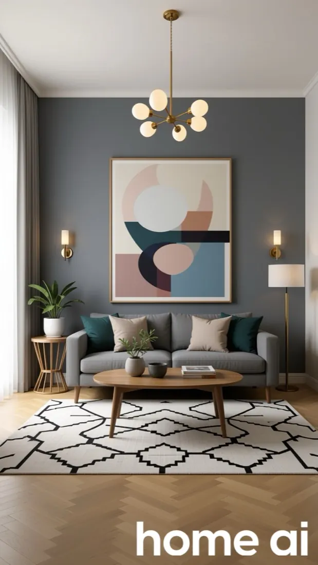 Résultat Home AI : un salon gris rendu alors qu'une chambre était demandée